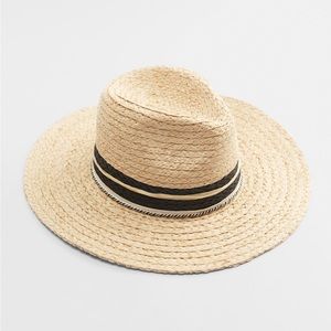 Zara Band Trim Woven Hat